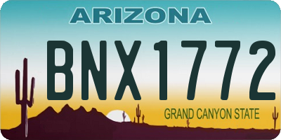AZ license plate BNX1772