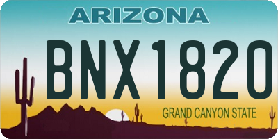 AZ license plate BNX1820