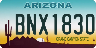 AZ license plate BNX1830
