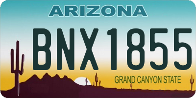 AZ license plate BNX1855
