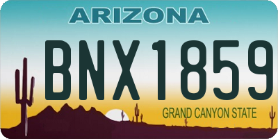 AZ license plate BNX1859