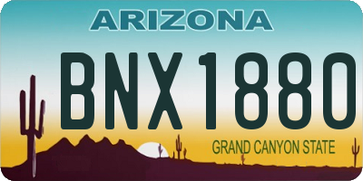AZ license plate BNX1880