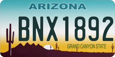 AZ license plate BNX1892
