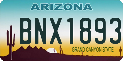 AZ license plate BNX1893