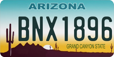 AZ license plate BNX1896