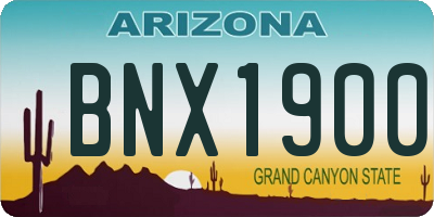 AZ license plate BNX1900