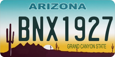 AZ license plate BNX1927