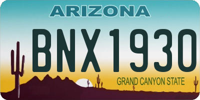 AZ license plate BNX1930