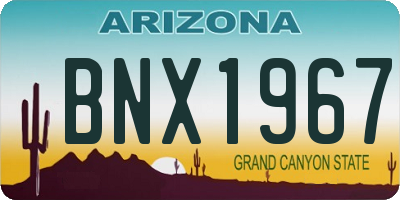 AZ license plate BNX1967