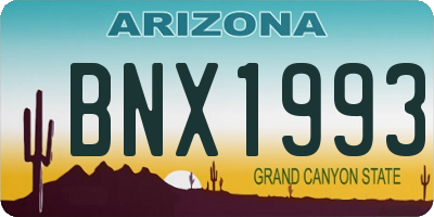 AZ license plate BNX1993
