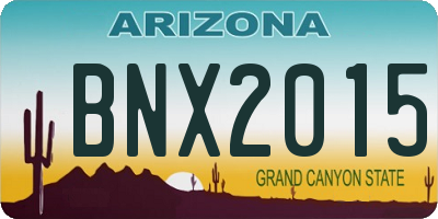 AZ license plate BNX2015