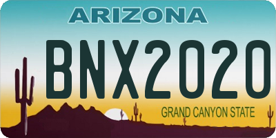 AZ license plate BNX2020