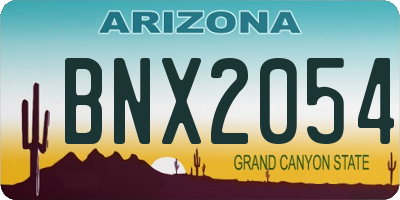 AZ license plate BNX2054