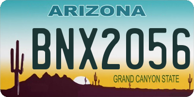 AZ license plate BNX2056