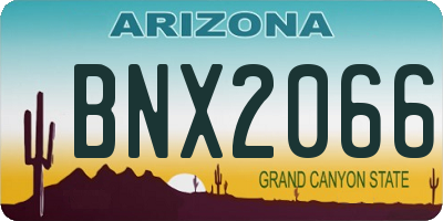 AZ license plate BNX2066