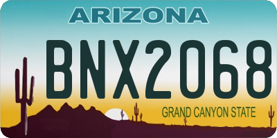 AZ license plate BNX2068