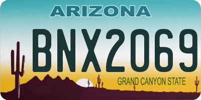 AZ license plate BNX2069