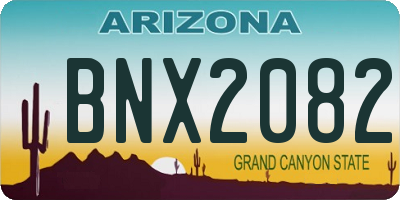 AZ license plate BNX2082