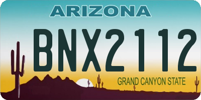 AZ license plate BNX2112