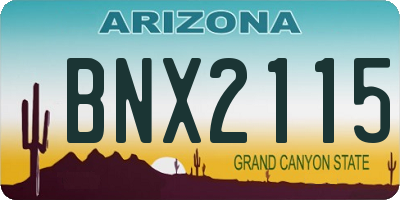 AZ license plate BNX2115