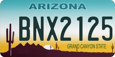AZ license plate BNX2125