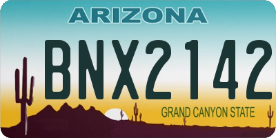 AZ license plate BNX2142