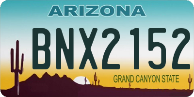 AZ license plate BNX2152