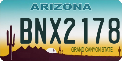 AZ license plate BNX2178