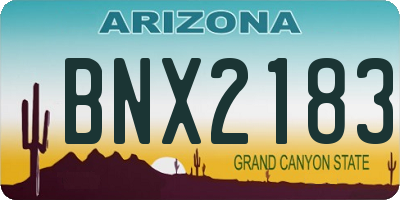 AZ license plate BNX2183