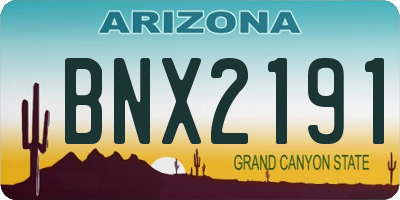 AZ license plate BNX2191