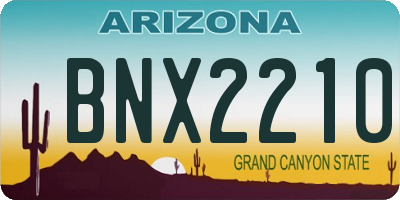 AZ license plate BNX2210