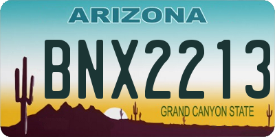 AZ license plate BNX2213