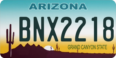 AZ license plate BNX2218