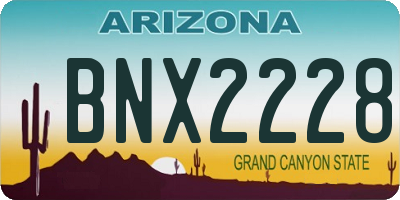 AZ license plate BNX2228