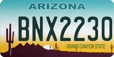 AZ license plate BNX2230