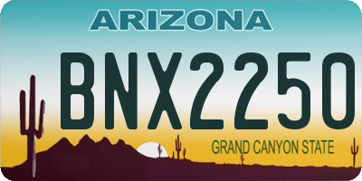 AZ license plate BNX2250