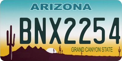 AZ license plate BNX2254