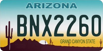 AZ license plate BNX2260