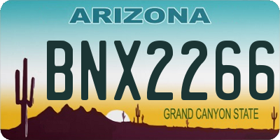 AZ license plate BNX2266