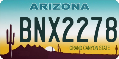AZ license plate BNX2278