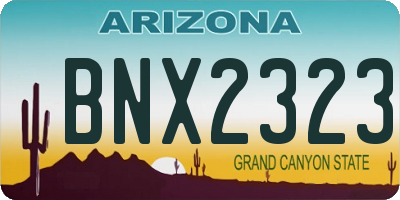 AZ license plate BNX2323