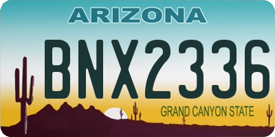 AZ license plate BNX2336