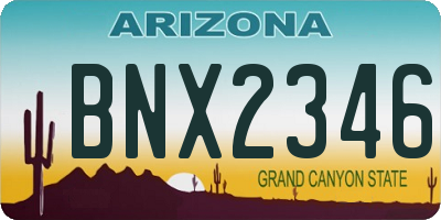 AZ license plate BNX2346