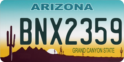 AZ license plate BNX2359