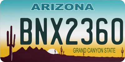 AZ license plate BNX2360