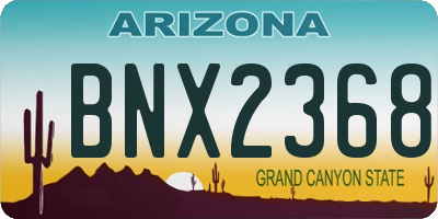 AZ license plate BNX2368
