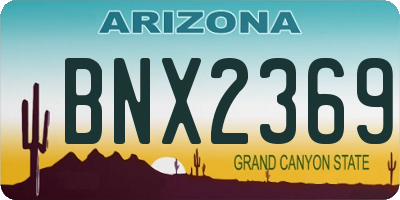 AZ license plate BNX2369