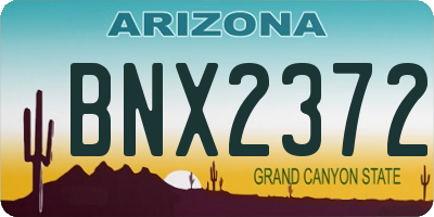 AZ license plate BNX2372