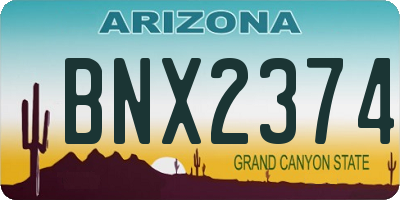 AZ license plate BNX2374