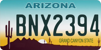 AZ license plate BNX2394